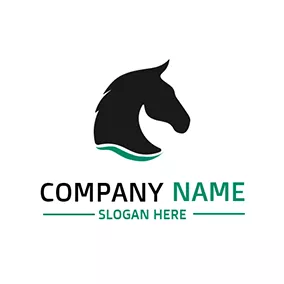 Animal & Pet Logo Abstract Black Horse Head logo design