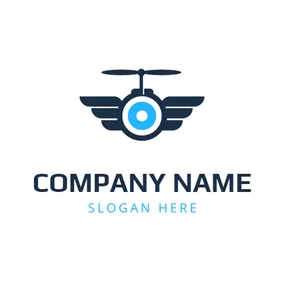 Drone Logo Abstract Blue Drone Icon logo design