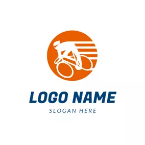 Bike Logo Abstract Rider and Bike logo design