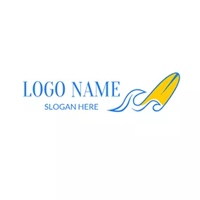 Abstract Logo Abstract Wave and Surfboard logo design