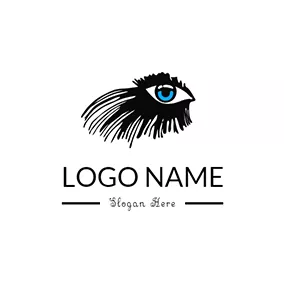 Eyelash Logo Art Freehand and Eyelash logo design