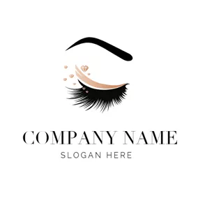 Eyelash Logo Beautiful Eyebrow and Eyelash logo design