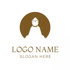 Religion Logo Big White Buddha logo design