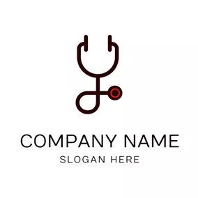 Medical & Pharmaceutical Logo Black Stethoscope and Hospital logo design