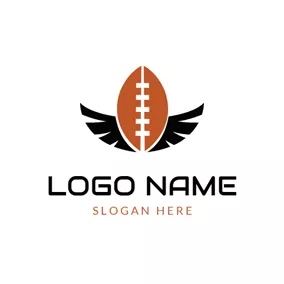 Football Logo Black Wing and American Football logo design