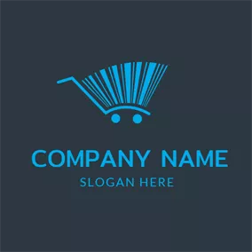 Retail & Sale Logo Blue Shopping Cart logo design