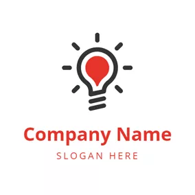 Industrial Logo Bright Red Bulb logo design