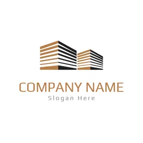 Real Estate Logo Brown and White Architecture logo design