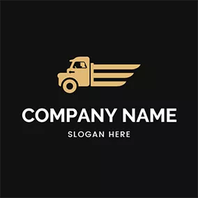 Truck Logo Brown Truck and Speed logo design