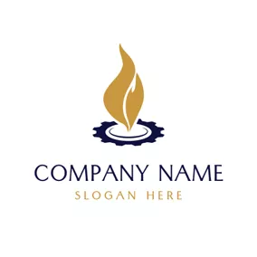 Industrial Logo Brown Vigorous Flames logo design