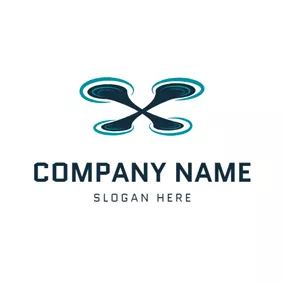 Drone Logo Camera Lens and Green Drone logo design