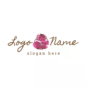 Bakery Logo Chocolate and Red Cupcake logo design