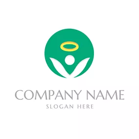 Religion Logo Circle Angel and Halo logo design