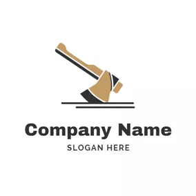 Woodworking Logo Decorative Rib and Axe logo design