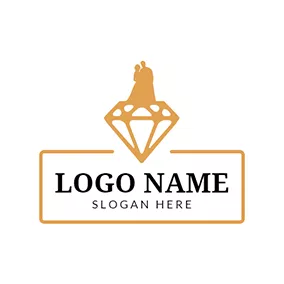 Wedding Logo Diamond Couple Wedding logo design