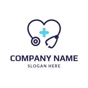 Healthcare Logo Echometer Heart and Cross logo design