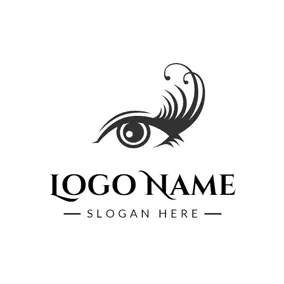 Eyelash Logo Eye and Long Eyelash logo design