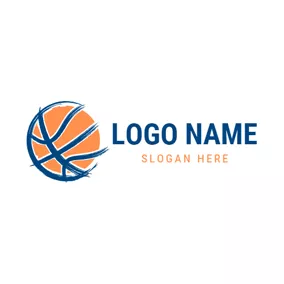 Sports & Fitness Logo Flat Yellow Basketball logo design