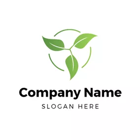 Environment & Green Logo Fresh Green Leaves logo design