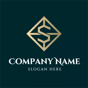 Finance & Insurance Logo Golden Rhombus and Letter S logo design