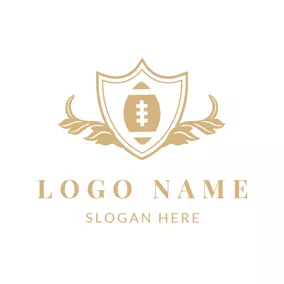 Emblem Logo Golden Rugby Club logo design