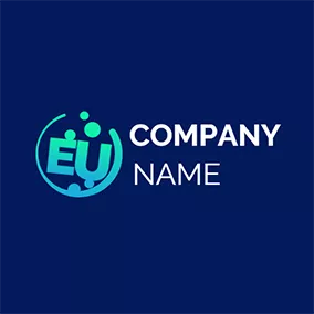 Letter Logo Gradient Circle Letter E U logo design