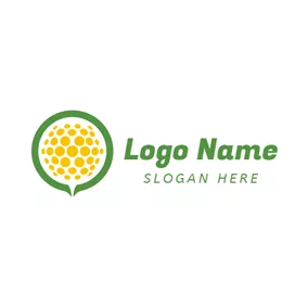 Sports & Fitness Logo Green and Yellow Golf Ball logo design