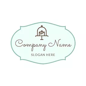 Bakery Logo Green Badge and Chocolate Cake logo design