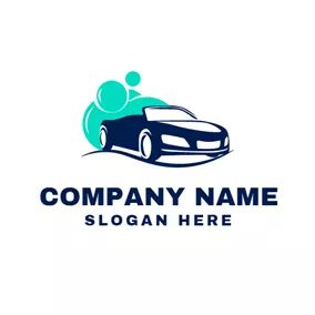 Car & Auto Logo Green Bubble and Car Wash logo design