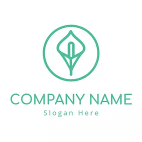 Nature Logo Green Calla Lily logo design