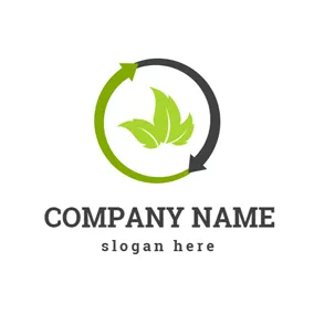 Environment & Green Logo Green Leaves Recycling logo design