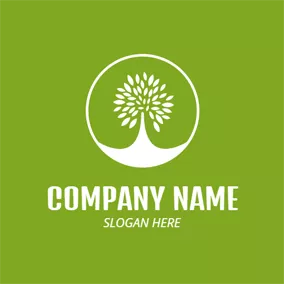 Environment & Green Logo Green Tree and White Earth logo design