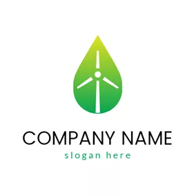 Industrial Logo Green Wind Power logo design