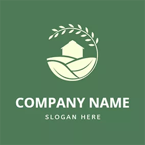 Agriculture Logo House Farmland Leaf Harvest logo design