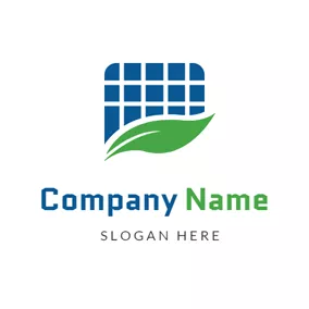 Solar Logo Leaf and Solar Panel Icon logo design