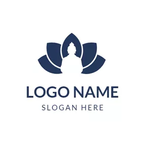 Religion Logo Lotus Flower and Buddha logo design