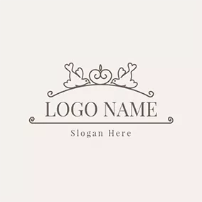 Wedding Logo Lovebirds Love and Wedding logo design