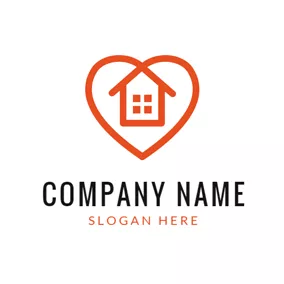 Real Estate Logo Lovely Red Heart House logo design