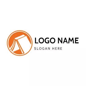 Outdoor Logo Orange and White Tent logo design