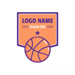 Basketball Logo Orange Basketball Badge logo design