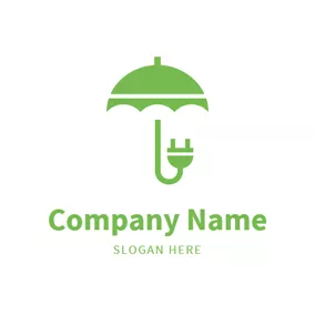 Life Logo Plug Wire and Umbrella logo design