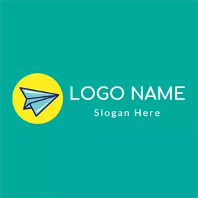 Transportation Logo Purple and Green Paper Plane logo design