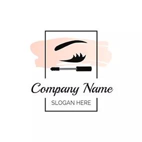 Eyelash Logo Rectangle Lash Curler and Eyelash logo design