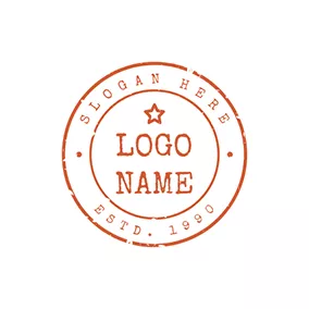 Art & Entertainment Logo Red Circle Postmark logo design