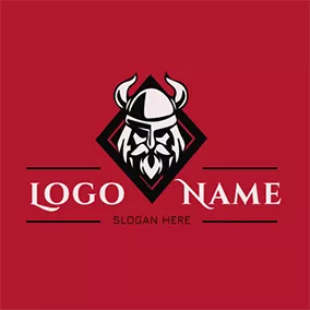 Art & Entertainment Logo Rhombus Simple Viking Figure logo design