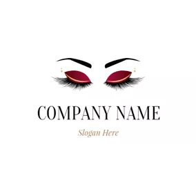 Eyelash Logo Showy Eyebrow and Eyelash logo design