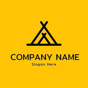 Travel & Hotel Logo Simple Black Tent logo design