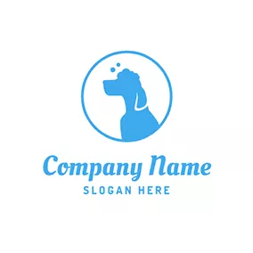 Dog Logo Simple Circle and Cute Dog logo design