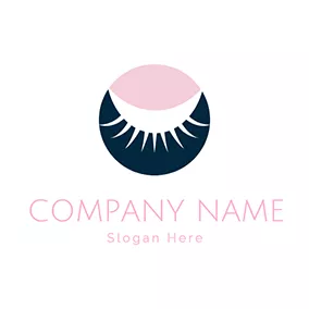 Eyelash Logo Simple Circle and Eyelash logo design