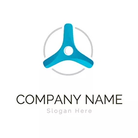 Circle Logo Simple Circle and Tridimensional Propeller logo design